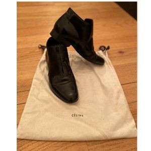 Celine Patent Leather Chelsea Boots - Black